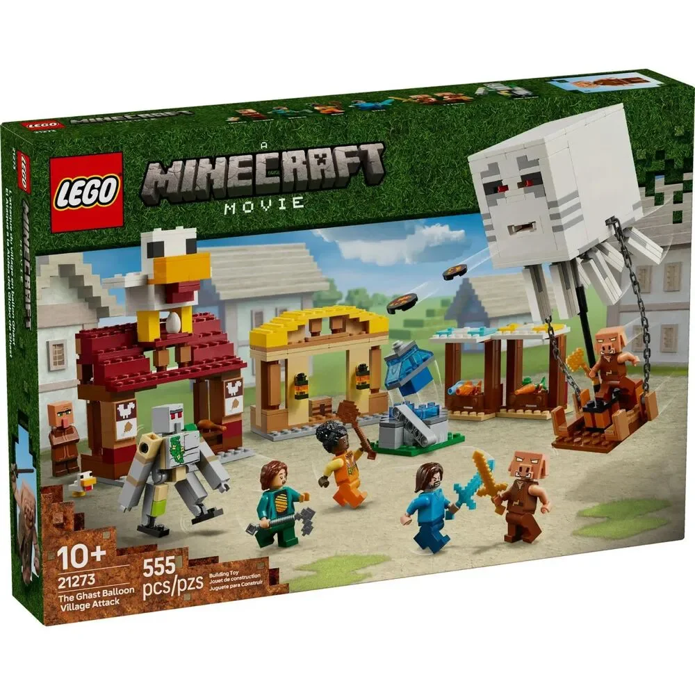 Lego 21273 Minecraft The Ghast Balloon Village Attack 555 pcs Set Movie 2025 New